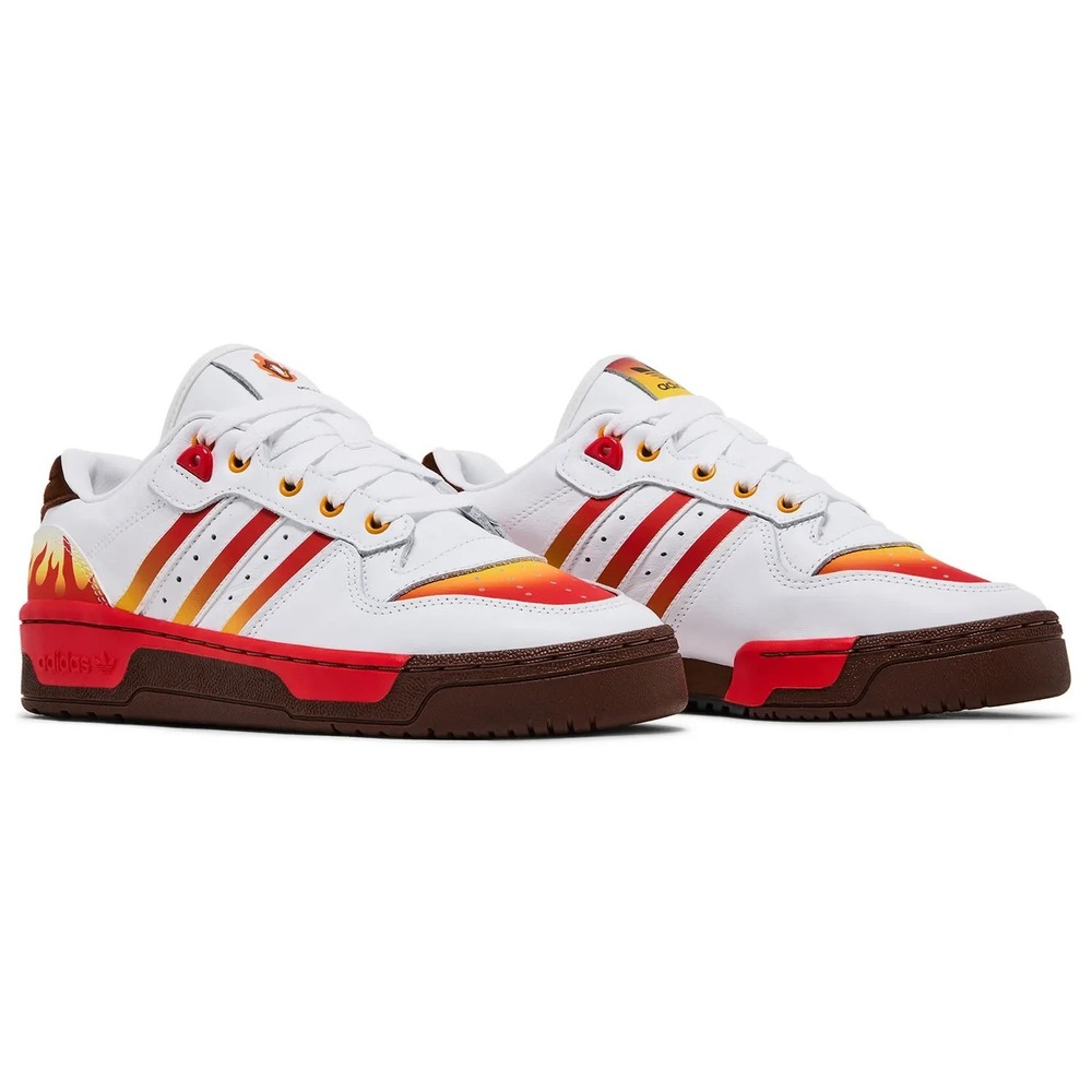Adidas Rivalry Low "Rengoku" Demon Slayer Men's Size 10 White Red Shoes JI3310